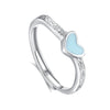 Couple Ring 925 Sterling Silver Heart Shape Electroplated Jewelry