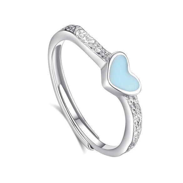 Couple Ring 925 Sterling Silver Heart Shape Electroplated Jewelry