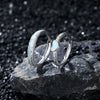 Couple Ring 925 Sterling Silver Heart Shape Electroplated Jewelry