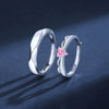 Couple Ring Sterling Silver 925 Love Heart Electroplated Geometric Jewelry