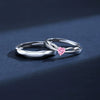 Couple Ring Sterling Silver 925 Love Heart Electroplated Geometric Jewelry
