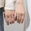 Couple Ring Sterling Silver 925 Love Heart Electroplated Geometric Jewelry