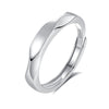 Couple Ring Sterling Silver 925 Love Heart Electroplated Geometric Jewelry