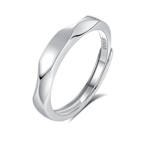 Couple Ring Sterling Silver 925 Love Heart Electroplated Geometric Jewelry