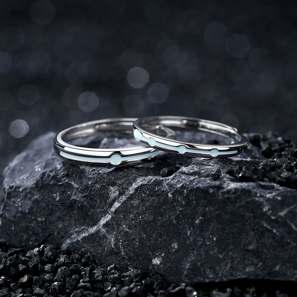 Couple Ring 925 Sterling Silver Niche Geometric Electroplated