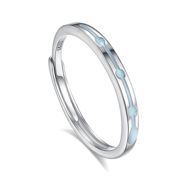 Couple Ring 925 Sterling Silver Niche Geometric Electroplated