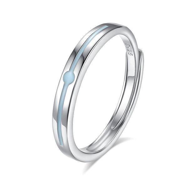 Couple Ring 925 Sterling Silver Niche Geometric Electroplated