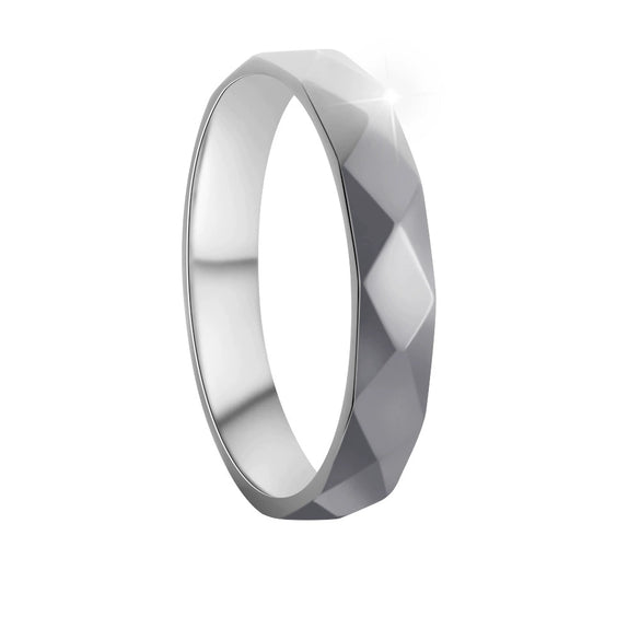 Couple Ring Titanium Steel Geometric Hammer Pattern Electroplating Hand Ornament