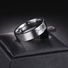 Couple Ring Titanium Steel Stickman Geometric Pattern Electroplated