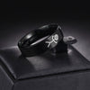 Couple Ring Titanium Steel Stickman Geometric Pattern Electroplated