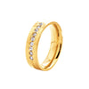 Couple Rings Stainless Steel Geometric Electroplating Zircon Jewelry