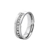 Couple Rings Stainless Steel Geometric Electroplating Zircon Jewelry
