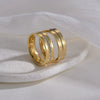 Couple Rings Stainless Steel Geometric Electroplating Zircon Jewelry