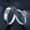 Couple Rings 925 Sterling Silver Geometric Moissanite Sixclaw