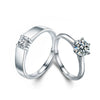 Couple Rings 925 Sterling Silver Geometric Moissanite Sixclaw