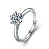 Couple Rings 925 Sterling Silver Geometric Moissanite Sixclaw