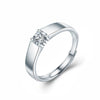 Couple Rings 925 Sterling Silver Geometric Moissanite Sixclaw