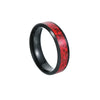 Couple Rings Titanium Steel Geometric Red Imitation Opal Jewelry Vacuum Plating