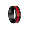 Couple Rings Titanium Steel Geometric Red Imitation Opal Jewelry Vacuum Plating