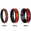 Couple Rings Titanium Steel Geometric Red Imitation Opal Jewelry Vacuum Plating