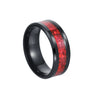 Couple Rings Titanium Steel Geometric Red Imitation Opal Jewelry Vacuum Plating