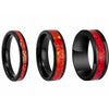 Couple Rings Titanium Steel Geometric Red Imitation Opal Jewelry Vacuum Plating