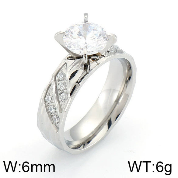 Couple Rings Titanium Steel Light Luxury Wave Pattern Electroplated