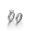 Couple Rings Titanium Steel Light Luxury Wave Pattern Electroplated