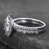 Couple Set Ring Copper Geometric Zircon Style