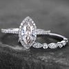 Couple Set Ring Copper Geometric Zircon Style