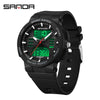 Couple Sports Watch Simple Dual Display Multifunction Luminous Waterproof Digital Watch With Abs Case Acrylic Mirror And Tpu Strap Round Dial