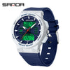 Couple Sports Watch Simple Dual Display Multifunction Luminous Waterproof Digital Watch With Abs Case Acrylic Mirror And Tpu Strap Round Dial