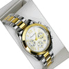 Couple Stainless Steel And Alloy Quartz Watch Set With Round Dial And Fashionable Style