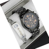 Couple Stainless Steel And Alloy Quartz Watch Set With Round Dial And Fashionable Style