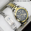 Couple Stainless Steel And Alloy Quartz Watch Set With Round Dial And Fashionable Style