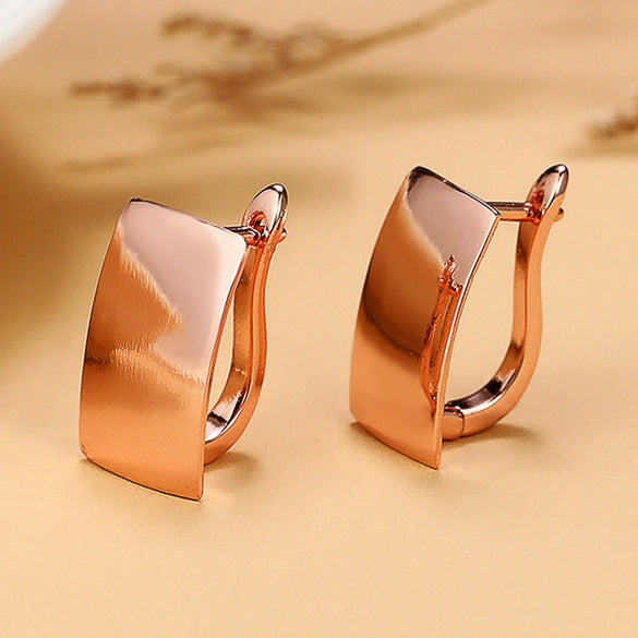 Couple Style Rectangular Geometric Copper Earrings