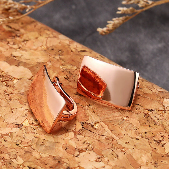 Couple Style Rectangular Geometric Copper Earrings