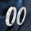 Couple Style 925 Sterling Silver Cross Pair Ring With Zircon And Geometric Pattern Microinlay