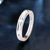 Couple Style 925 Sterling Silver Cross Pair Ring With Zircon And Geometric Pattern Microinlay