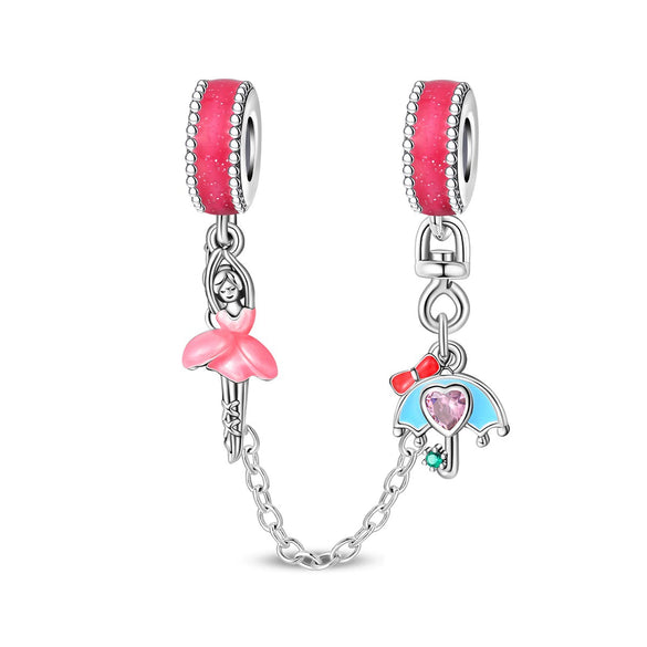 Couple Sun Moon Safety Chain Charm Hanging Beads Diy Jewelry Accessories Bracelet Necklace Silver Plated Dripping Oil Original Design