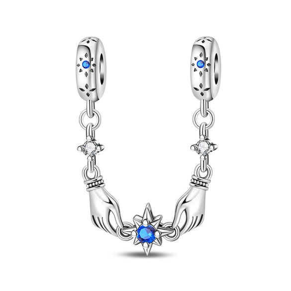 Couple Sun Moon Safety Chain Charm Hanging Beads Diy Jewelry Accessories Bracelet Necklace Silver Plated Dripping Oil Original Design