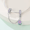 Couple Sun Moon Safety Chain Charm Hanging Beads Diy Jewelry Accessories Bracelet Necklace Silver Plated Dripping Oil Original Design