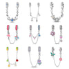 Couple Sun Moon Safety Chain Charm Hanging Beads Diy Jewelry Accessories Bracelet Necklace Silver Plated Dripping Oil Original Design