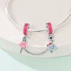 Couple Sun Moon Safety Chain Charm Hanging Beads Diy Jewelry Accessories Bracelet Necklace Silver Plated Dripping Oil Original Design