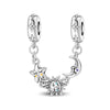 Couple Sun Moon Safety Chain Charm Hanging Beads Diy Jewelry Accessories Bracelet Necklace Silver Plated Dripping Oil Original Design