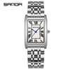 Couple Vintage Square Quartz Watches Waterproof Zinc Alloy Case Stainless Steel Buckle Mineral Tempered Glass Mirror