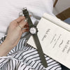 Couple Watch Alloy Case Imitation Leather Strap Square Dial Leisure Style