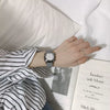 Couple Watch Alloy Case Imitation Leather Strap Square Dial Leisure Style
