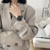 Couple Watch Alloy Case Ordinary Glass Mirror Black And White Graffiti Leisure Style