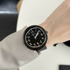 Couple Watch Alloy Case Ordinary Glass Mirror Black And White Graffiti Leisure Style